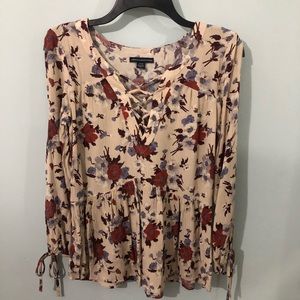 AEO | Long Sleeve Flower Pattern Blouse